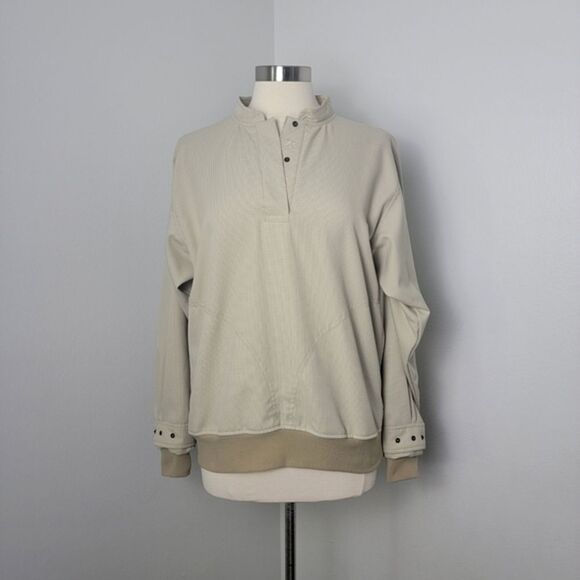 Khaki Houndstooth Pattern Zero Restriction Golf Outerwear Windwear Pullover - Picture 2 of 14